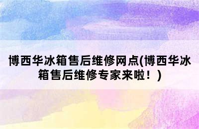 博西华冰箱售后维修网点(博西华冰箱售后维修专家来啦！)