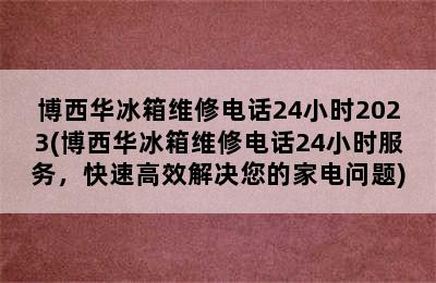 博西华冰箱维修电话24小时2023(博西华冰箱维修电话24小时服务，快速高效解决您的家电问题)