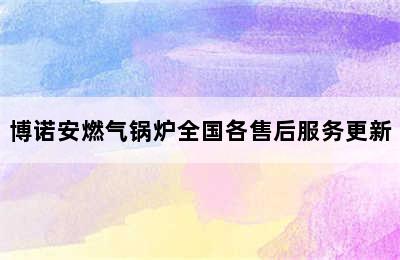 博诺安燃气锅炉全国各售后服务更新