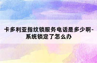 卡多利亚指纹锁服务电话是多少啊-系统锁定了怎么办