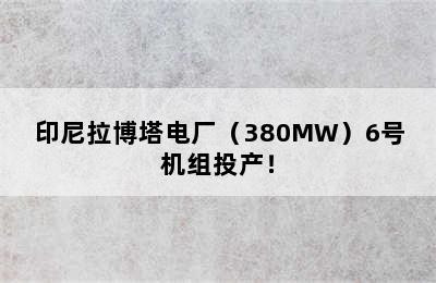 印尼拉博塔电厂（380MW）6号机组投产！