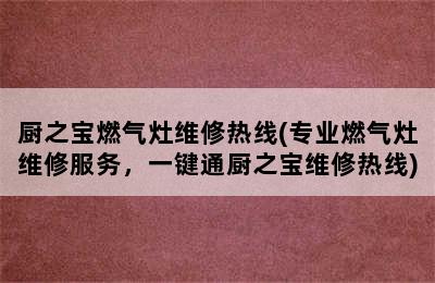 厨之宝燃气灶维修热线(专业燃气灶维修服务，一键通厨之宝维修热线)