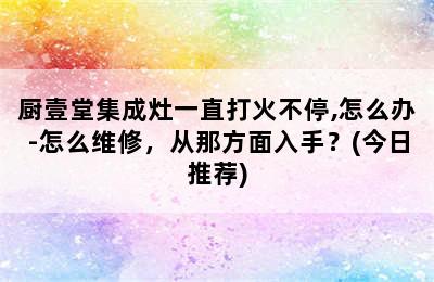 厨壹堂集成灶一直打火不停,怎么办-怎么维修，从那方面入手？(今日推荐)