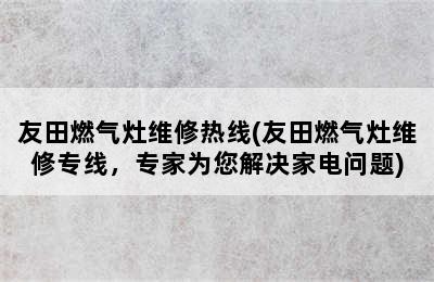 友田燃气灶维修热线(友田燃气灶维修专线，专家为您解决家电问题)