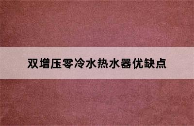 双增压零冷水热水器优缺点