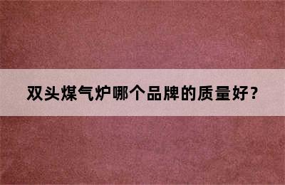 双头煤气炉哪个品牌的质量好？