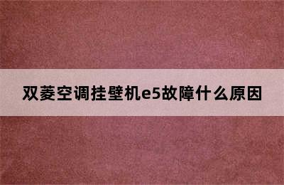 双菱空调挂壁机e5故障什么原因