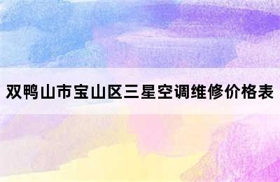 双鸭山市宝山区三星空调维修价格表