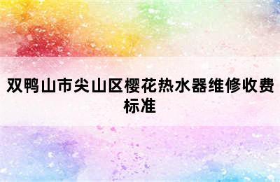 双鸭山市尖山区樱花热水器维修收费标准