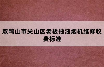 双鸭山市尖山区老板抽油烟机维修收费标准