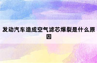 发动汽车造成空气滤芯爆裂是什么原因