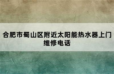 合肥市蜀山区附近太阳能热水器上门维修电话