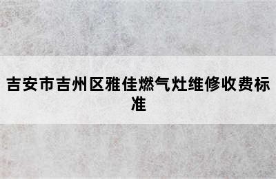 吉安市吉州区雅佳燃气灶维修收费标准