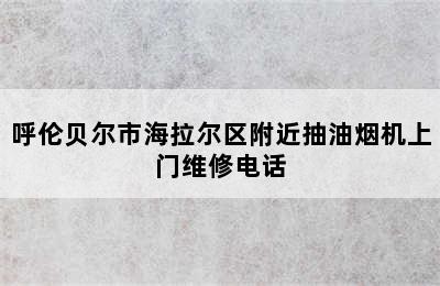 呼伦贝尔市海拉尔区附近抽油烟机上门维修电话