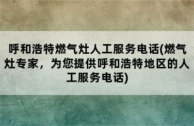 呼和浩特燃气灶人工服务电话(燃气灶专家，为您提供呼和浩特地区的人工服务电话)