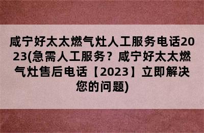 咸宁好太太燃气灶人工服务电话2023(急需人工服务？咸宁好太太燃气灶售后电话【2023】立即解决您的问题)