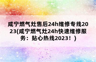 咸宁燃气灶售后24h维修专线2023(咸宁燃气灶24h快速维修服务：贴心热线2023！)