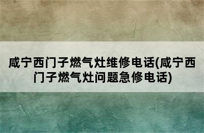 咸宁西门子燃气灶维修电话(咸宁西门子燃气灶问题急修电话)