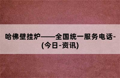 哈佛壁挂炉——全国统一服务电话-(今日-资讯)