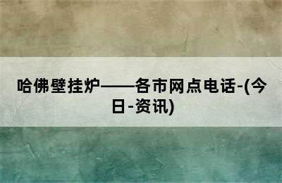 哈佛壁挂炉——各市网点电话-(今日-资讯)