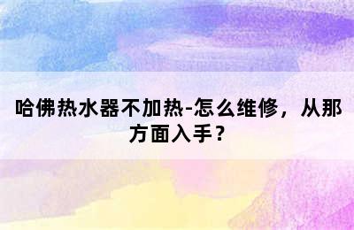 哈佛热水器不加热-怎么维修，从那方面入手？