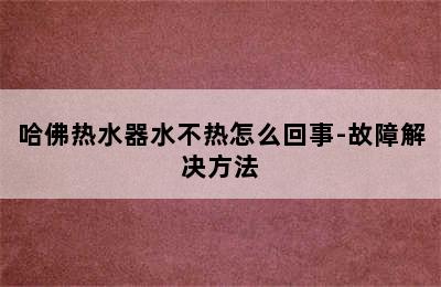 哈佛热水器水不热怎么回事-故障解决方法