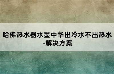 哈佛热水器水墨中华出冷水不出热水-解决方案