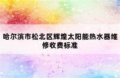 哈尔滨市松北区辉煌太阳能热水器维修收费标准