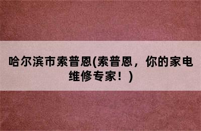 哈尔滨市索普恩(索普恩，你的家电维修专家！)