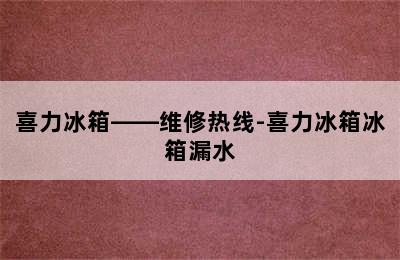 喜力冰箱——维修热线-喜力冰箱冰箱漏水