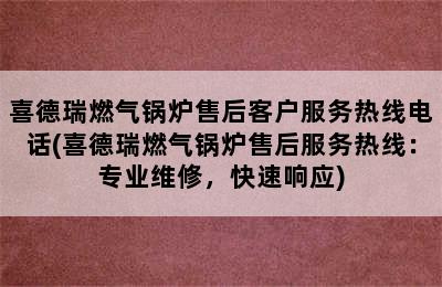 喜德瑞燃气锅炉售后客户服务热线电话(喜德瑞燃气锅炉售后服务热线：专业维修，快速响应)