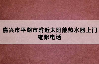 嘉兴市平湖市附近太阳能热水器上门维修电话