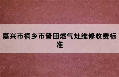 嘉兴市桐乡市普田燃气灶维修收费标准