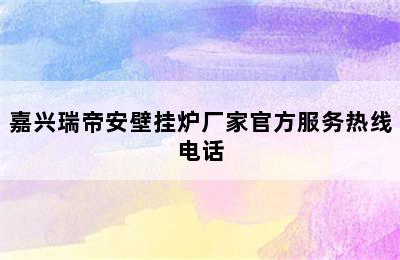 嘉兴瑞帝安壁挂炉厂家官方服务热线电话