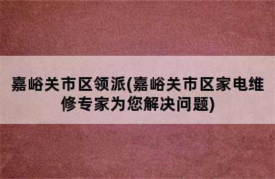 嘉峪关市区领派(嘉峪关市区家电维修专家为您解决问题)