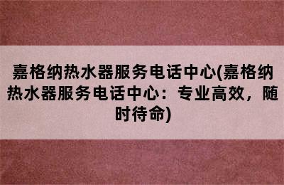 嘉格纳热水器服务电话中心(嘉格纳热水器服务电话中心：专业高效，随时待命)