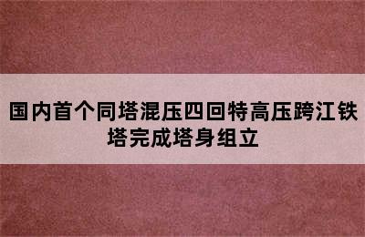 国内首个同塔混压四回特高压跨江铁塔完成塔身组立