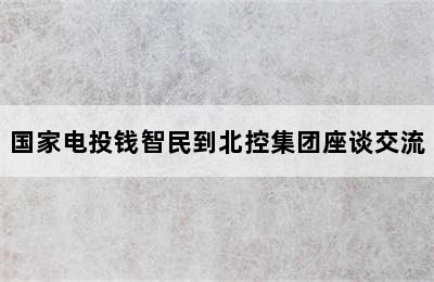 国家电投钱智民到北控集团座谈交流