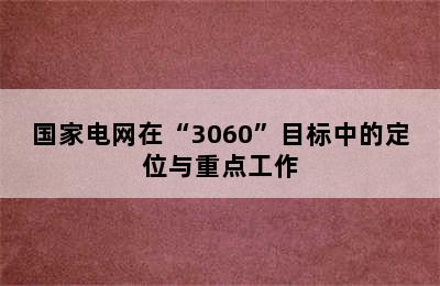 国家电网在“3060”目标中的定位与重点工作