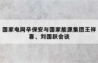 国家电网辛保安与国家能源集团王祥喜、刘国跃会谈