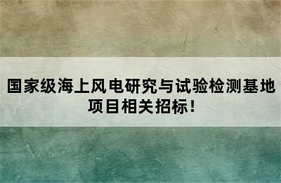 国家级海上风电研究与试验检测基地项目相关招标！