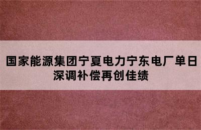 国家能源集团宁夏电力宁东电厂单日深调补偿再创佳绩