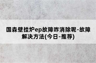 国森壁挂炉ep故障咋消除呢-故障解决方法(今日-推荐)