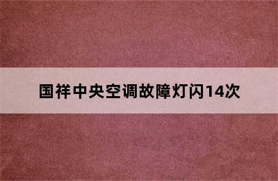 国祥中央空调故障灯闪14次