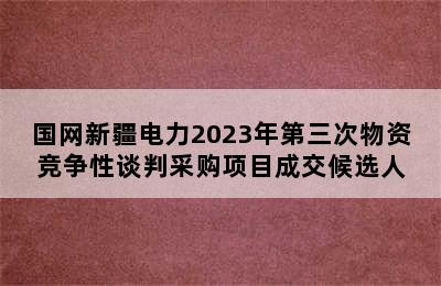 国网新疆电力2023年第三次物资竞争性谈判采购项目成交候选人