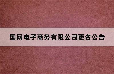 国网电子商务有限公司更名公告