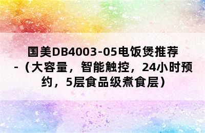 国美DB4003-05电饭煲推荐-（大容量，智能触控，24小时预约，5层食品级煮食层）