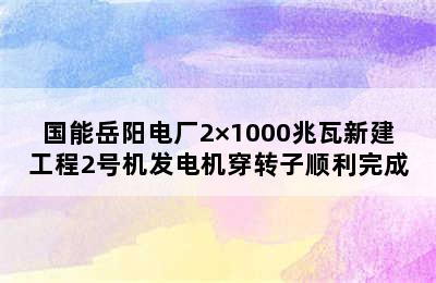 国能岳阳电厂2×1000兆瓦新建工程2号机发电机穿转子顺利完成