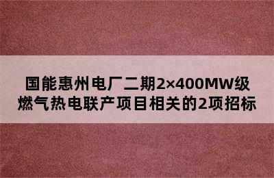 国能惠州电厂二期2×400MW级燃气热电联产项目相关的2项招标