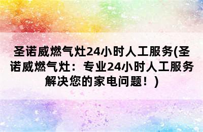 圣诺威燃气灶24小时人工服务(圣诺威燃气灶：专业24小时人工服务解决您的家电问题！)